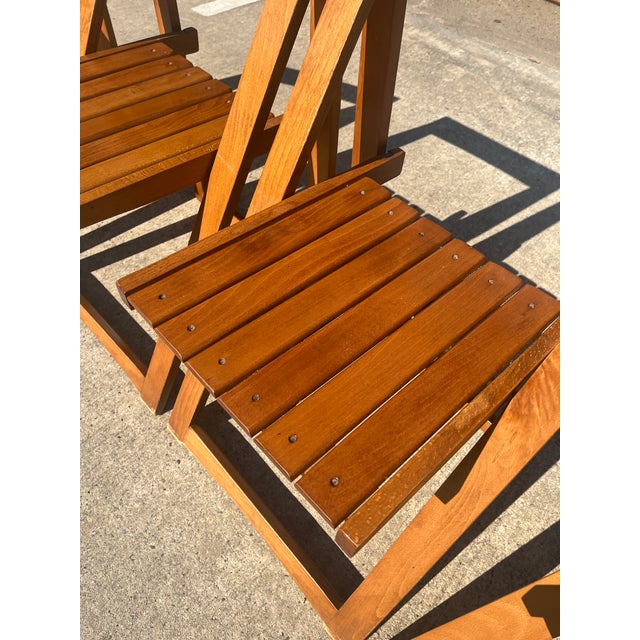 1960s Set of 4 Aldo Jacober for Alberto Bazzani Folding Chairs For Sale - Image 5 of 12