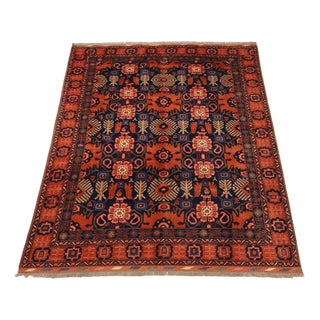 Antique Handmade Heavy Knot Wool Peshawar Rug For Sale