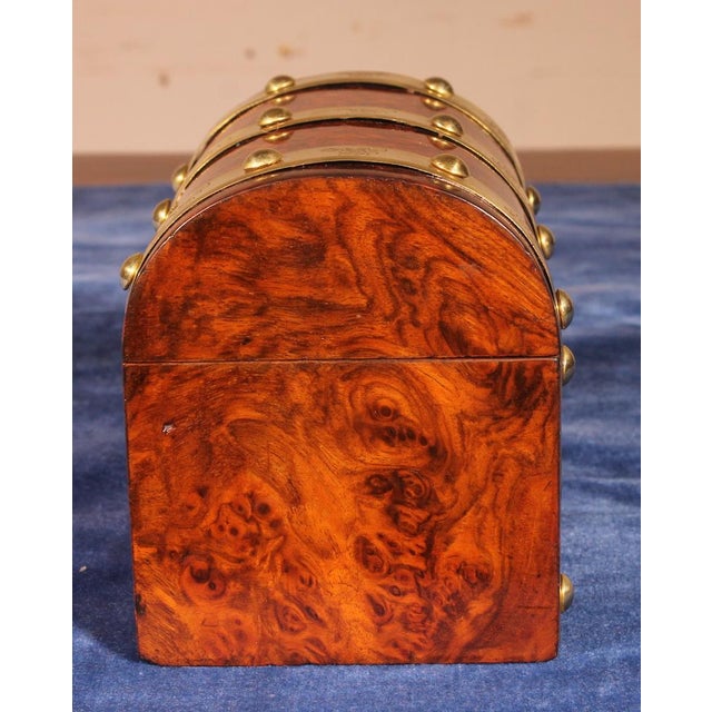 19th Century Burl Walnut Tea Box For Sale - Image 5 of 12