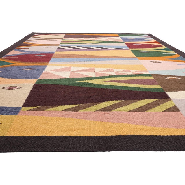 Contemporary Contemporary Indian Kilim Rug, 10'02 X 14'02 For Sale - Image 3 of 10