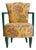 French Floral Armchair with Green Lacquered Frame, 1940s - 2 Available For Sale