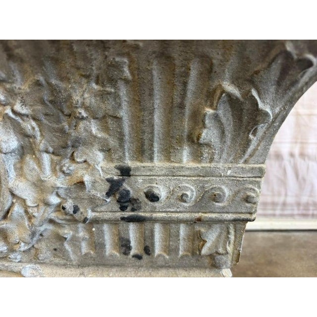 French Antique French Cast Iron Jardinière Planter, Louis XVI Style, 1880 For Sale - Image 3 of 13