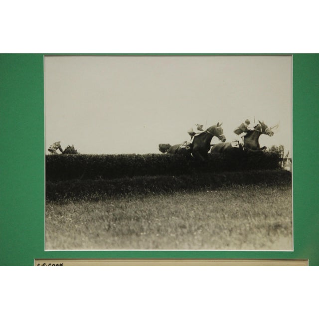Black & White photo of a steeplechase race at Aqueduct Racetrack c1928!~ Image sz: 7 1/2"H x 9 1/2"W