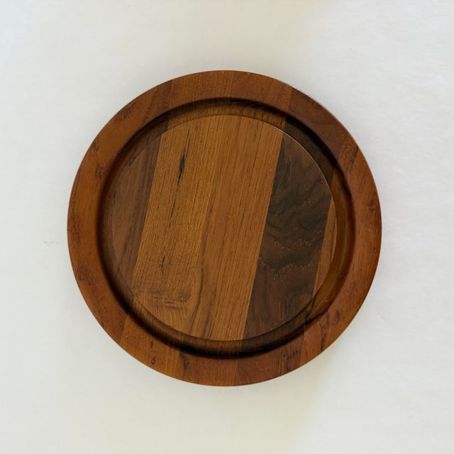 1960s 1960s Birgit Krogh Woodline Teak Cheese Board With Cover / Bowl For Sale - Image 5 of 10