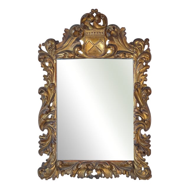 19th Century Continental Giltwood Wall Mirror For Sale