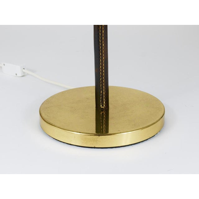 Mid-Century Brass & Leather Table Lamps attributed to J. T. Kalmar for Kalmar, Austria, 1960s, Set of 2 For Sale - Image 17 of 18