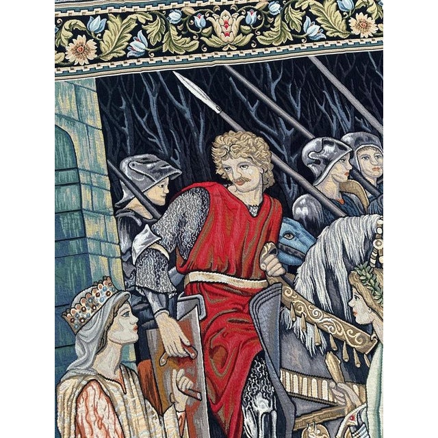 Aubusson Style Jacquard Tapestry, 1980s For Sale - Image 4 of 18