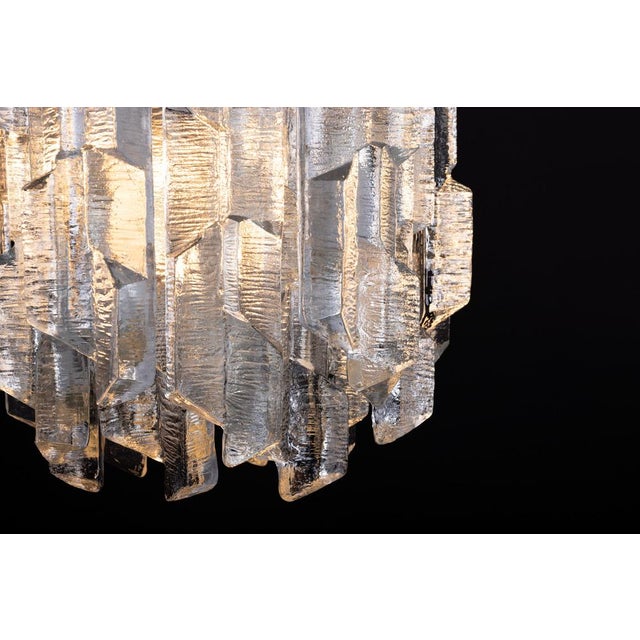 Vintage Murano Ice Glass Chandelier from Kalmar, 1970s For Sale - Image 15 of 17
