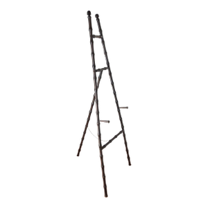 Faux Bamboo Floor Easel Display Stand Foldable Wood Easel Dark Brown Finish