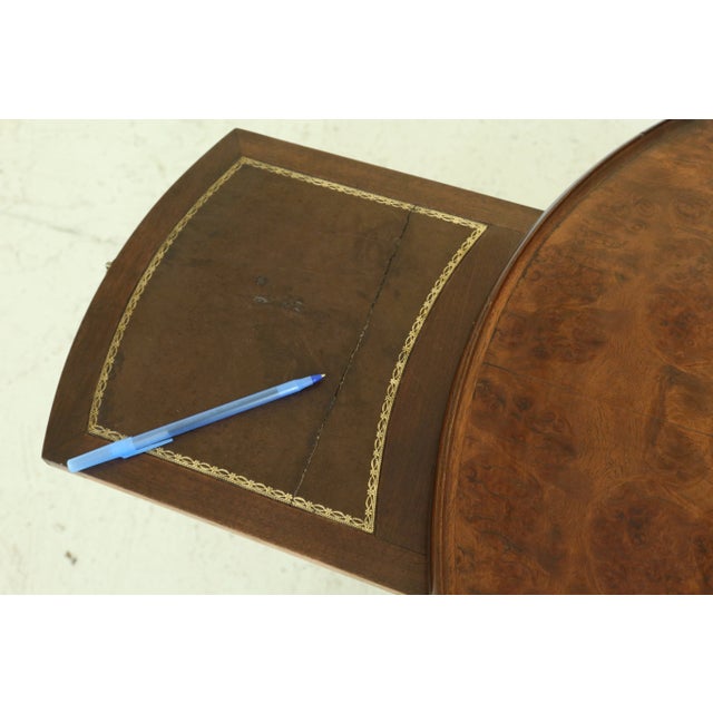 1950s Maison Jansen Style French Louis XVI Round Walnut Occasional Table For Sale In Philadelphia - Image 6 of 12