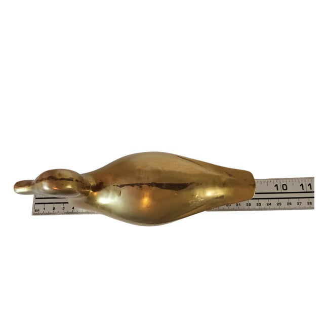 Pair of Vintage Brass Duck Decoy Figurines or Bookends 9" For Sale - Image 12 of 14