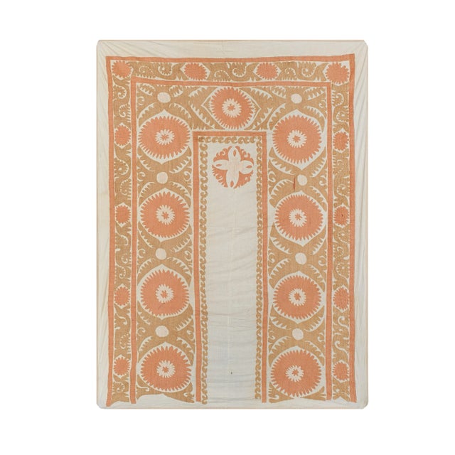 Vintage Neutral Central Asian Suzani Textile, Wall Hanging Tapestry For Sale - Image 13 of 13