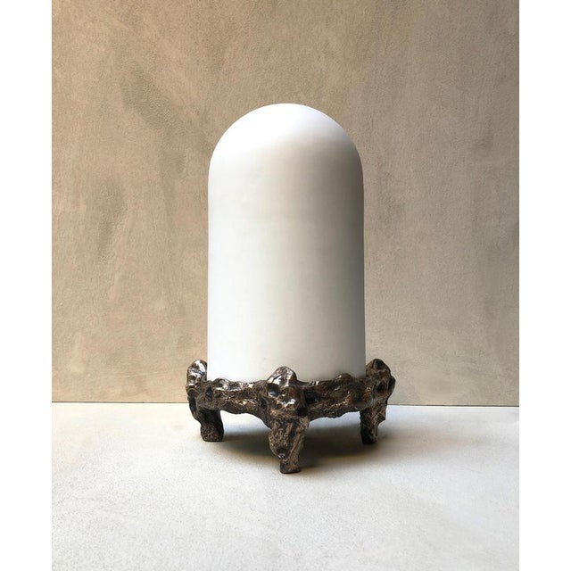 Nova Table Lamp in Patinated Cast Bronze by William Guillon For Sale - Image 11 of 18