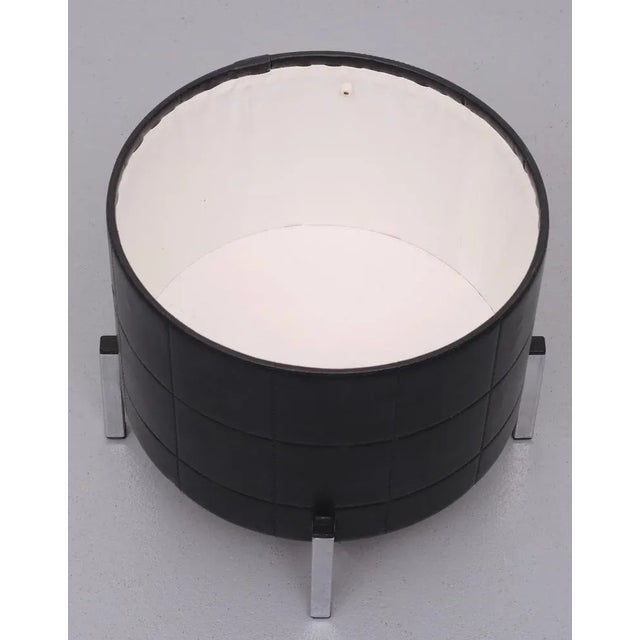 Black Faux Leather Sewing Stool, 1960s For Sale - Image 7 of 8