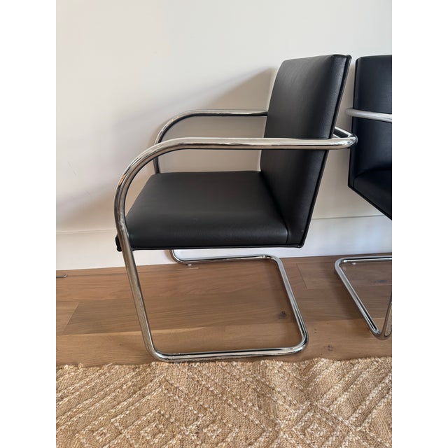 2000 - 2009 Vintage Mies Van Der Rohe Tubular Brno Chairs by Gordon International For Sale - Image 5 of 7
