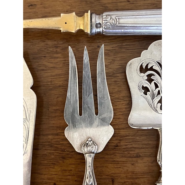 Antique French Sterling Serving Utensils, Set of 4 For Sale - Image 9 of 10