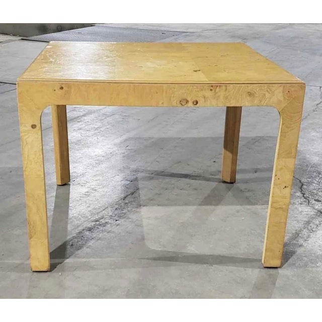 1980s 1980s Burl Wood Henredon Square Game Card Small Dining Table in Mint Condition For Sale - Image 5 of 6