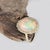 Silver 14k Yellow Gold Natural Diamond Opal Gemstone Ring, Size 7 For Sale - Image 8 of 10