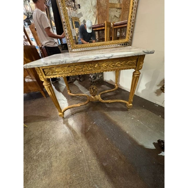 Fine 19th C. French Louis XVI Giltwood Center Table For Sale In Dallas - Image 6 of 7