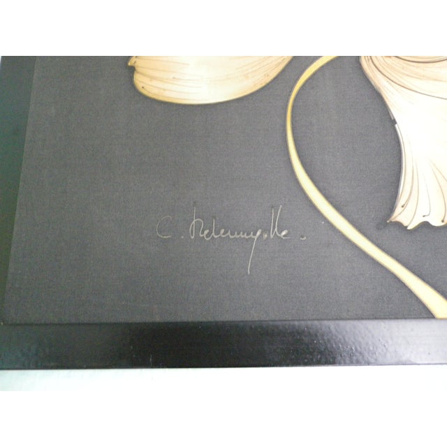 Ginkgo Leaf Painting on Silk, France, 1970s For Sale - Image 12 of 18