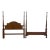 Vintage Full Size Chippendale Style Four Poster Rice Bed Headboard and Footboard For Sale