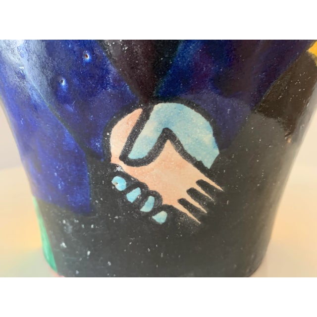 Vintage Mexican Talavera Abstract Art Vase For Sale - Image 10 of 13