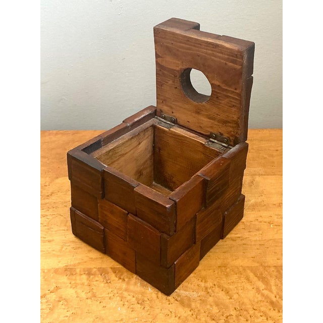 Vintage Brutalist Abstract Wood Tissue Box For Sale - Image 16 of 18