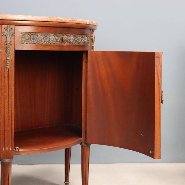 Brown Neoclassical Style Demi-Lune Sideboards, Set of 2 For Sale - Image 8 of 15