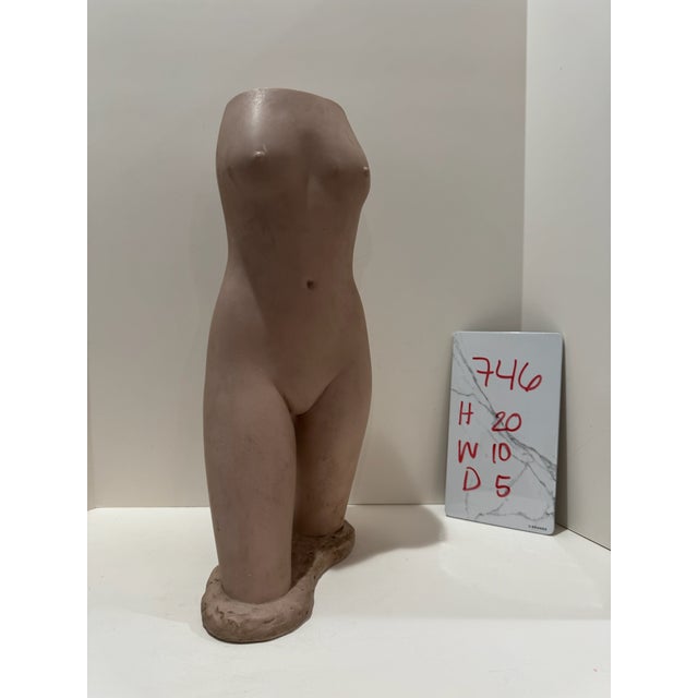 Sculpture Materials Larry Mohr Painted Plaster Female Torso Sculpture Signed From Artist Estate For Sale - Image 7 of 7