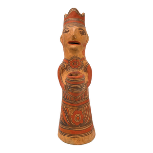1950s Female Nahua Figurine From Guerrero, Mexico - 11" H X 4" Diam.