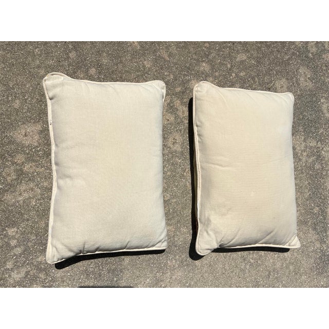 Late 20th Century Vintage Tropical Palm Tree Pillows- 2 For Sale - Image 5 of 5