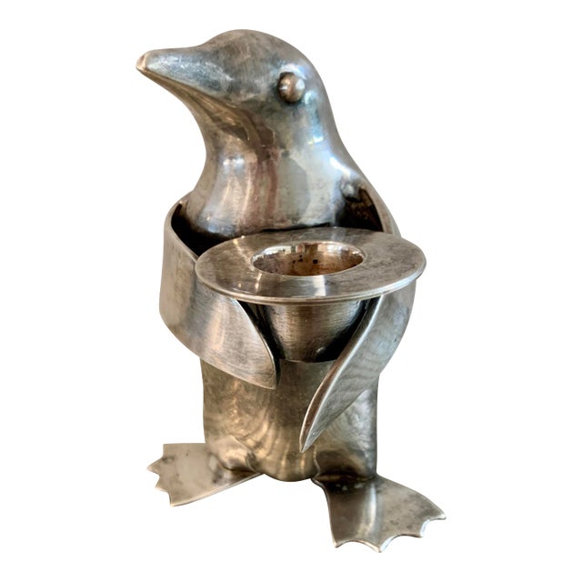 Restoration Hardware Metal Penguin Candle Holder For Sale