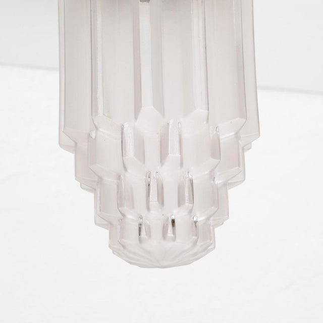 Vintage Brass and Glass Ceiling Lamp, 1940s For Sale - Image 14 of 16