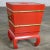 Vintage Asian Accent Table Removable Ice Chest Chinese Red Lacquer and Brass on Hoof Foot Base For Sale - Image 4 of 14