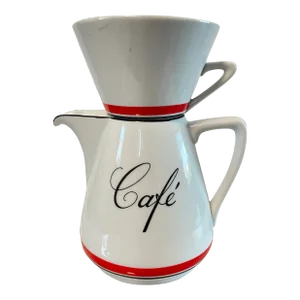 Mid 20th Century Modern Bon Appetite Porcelain Pour Over Coffee Service ‘Cafe’