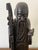 Early 1900s hand-carved antique wooden statue of Shou Xing, the Chinese god of longevity. Holding a peach in one hand and...