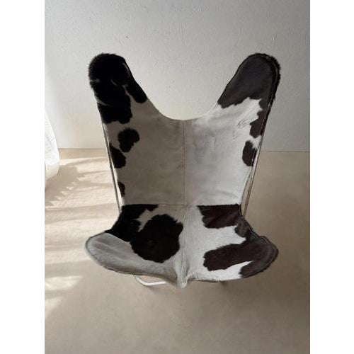 Contemporary Vintage Cowhide Leather Butterfly Chair, 1970s For Sale - Image 3 of 12