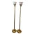1970s Pair of Stiffel Brass Tulip Floor Lamps With Ribbed Glass Shades For Sale