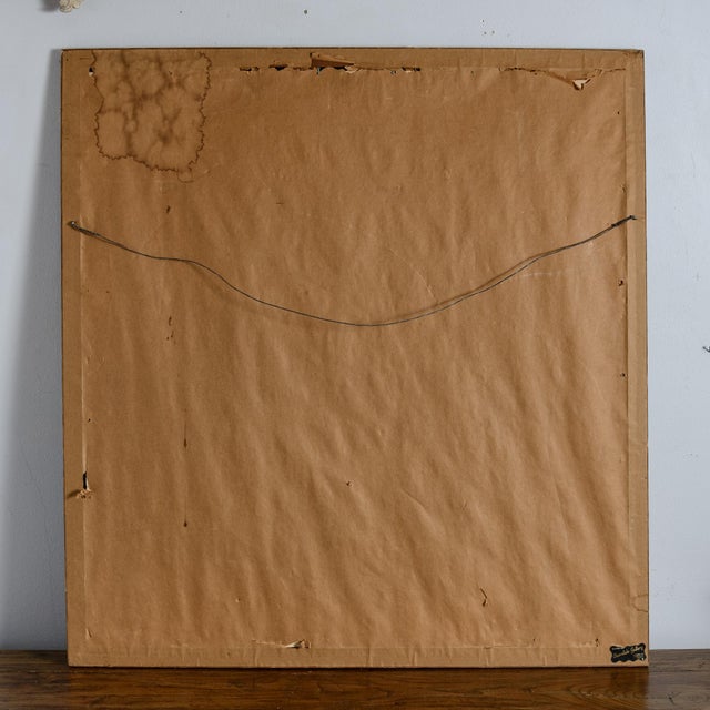 Vintage Framed African Batik Textile Art Giraffe Herd Silhouette For Sale In West Palm - Image 6 of 6