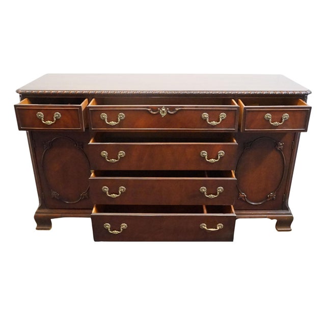 Brown Bernhardt Furniture Solid Mahogany Traditional Federal Style 63" Buffet For Sale - Image 8 of 16