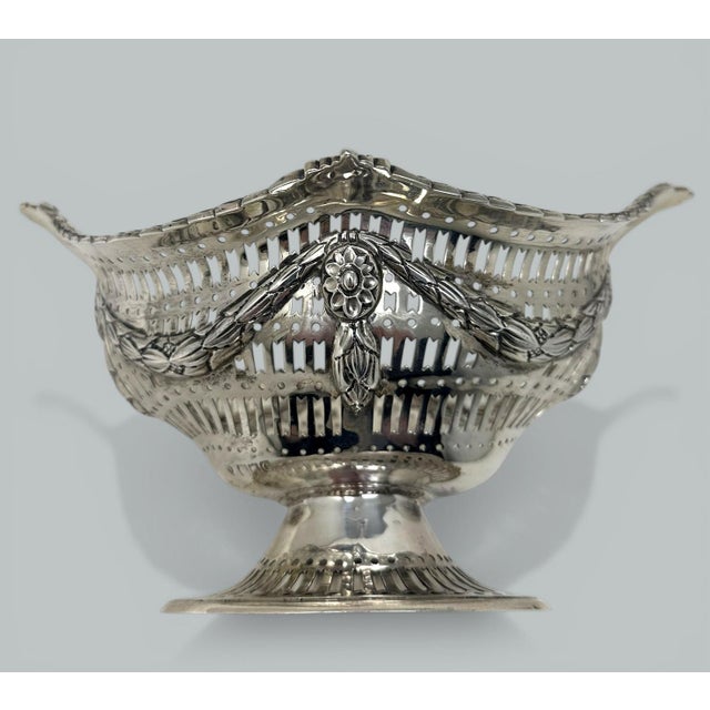Antique Sterling Silver Fruit Sweetmeat Dish Centerpiece English 1898 12.9 Ozs For Sale - Image 6 of 9