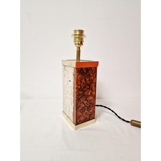 Mid-Century Modern Travertine and Resin Table Lamp, 1980s For Sale - Image 10 of 11