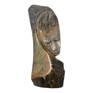 Vintage Stone Sculpture of a Female Bust | Zimbabwe Shona Style For Sale