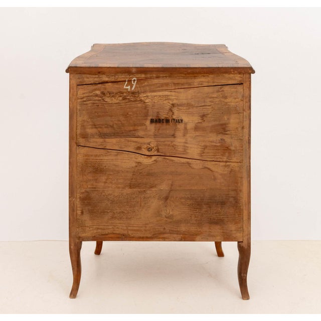 Brown Italian Walnut Serpentine Commode For Sale - Image 8 of 9