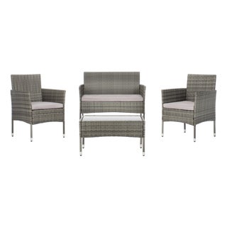 Abdul 4-Piece Living Set, Grey/Grey Cushion For Sale