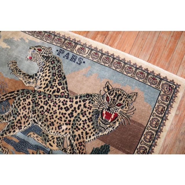 Mid 20th Century Vintage Turkish Jaguar Rug rug no.j3646 For Sale - Image 5 of 6