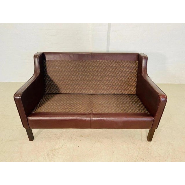Vintage Danish Dark Cognac Leather Two-Seater Sofa from Stouby, 1960s For Sale - Image 10 of 18