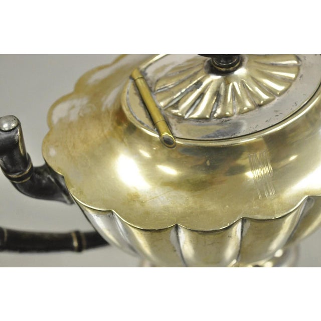 Metal Antique Victorian l.b.s. Co England Silver Plated "Pmp" Monogram Tea Pot For Sale - Image 7 of 12