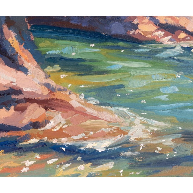 Presque Isle (Day 123), June 27, 2024 by Primary Hughes | Oil Painting of a rocky shoreline and water For Sale - Image 4 of 5