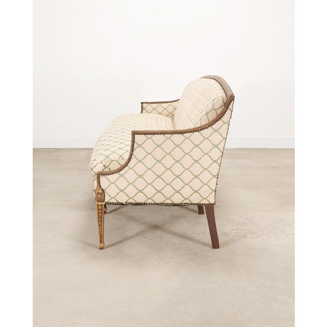 Beige 19th C. English Georgian Neoclassical Painted Cabriole Sofa For Sale - Image 8 of 18